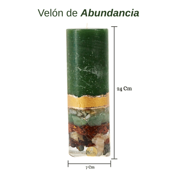 Velón de abundancia, base de resina C/ cuarzos integrados - Image 6