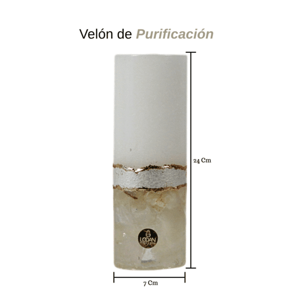 Velón de purificación, Base de resina C/ Cuarzos integrados - Image 5